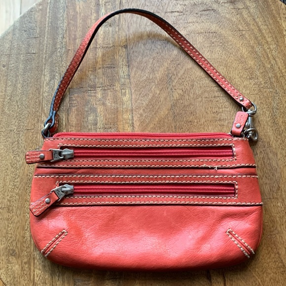 Fossil Orange Leather Wallet/Wristlet - Picture 1 of 7